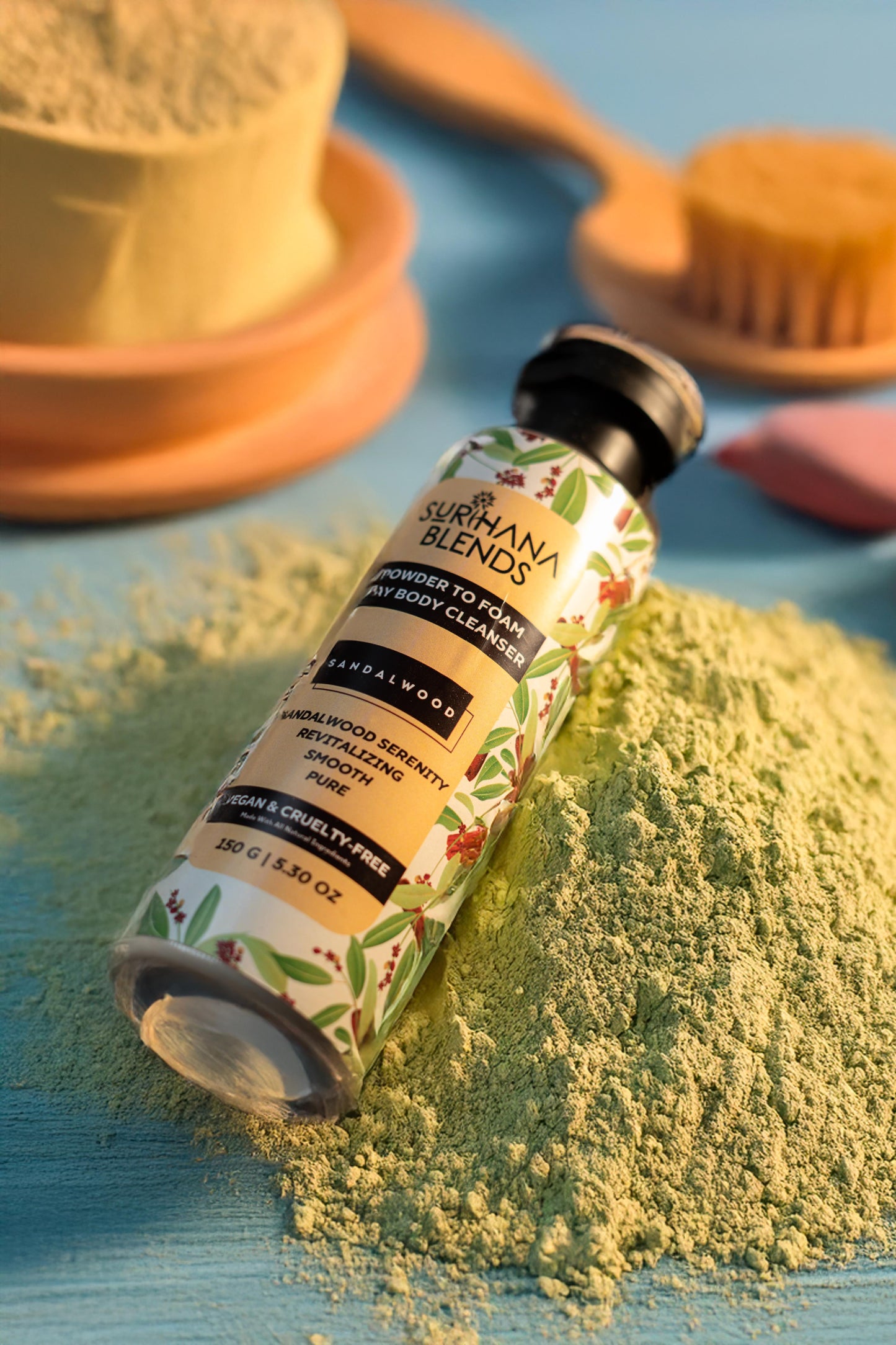Sandalwood Powder-to-Foam Cleanser – Gentle Exfoliation, 150g
