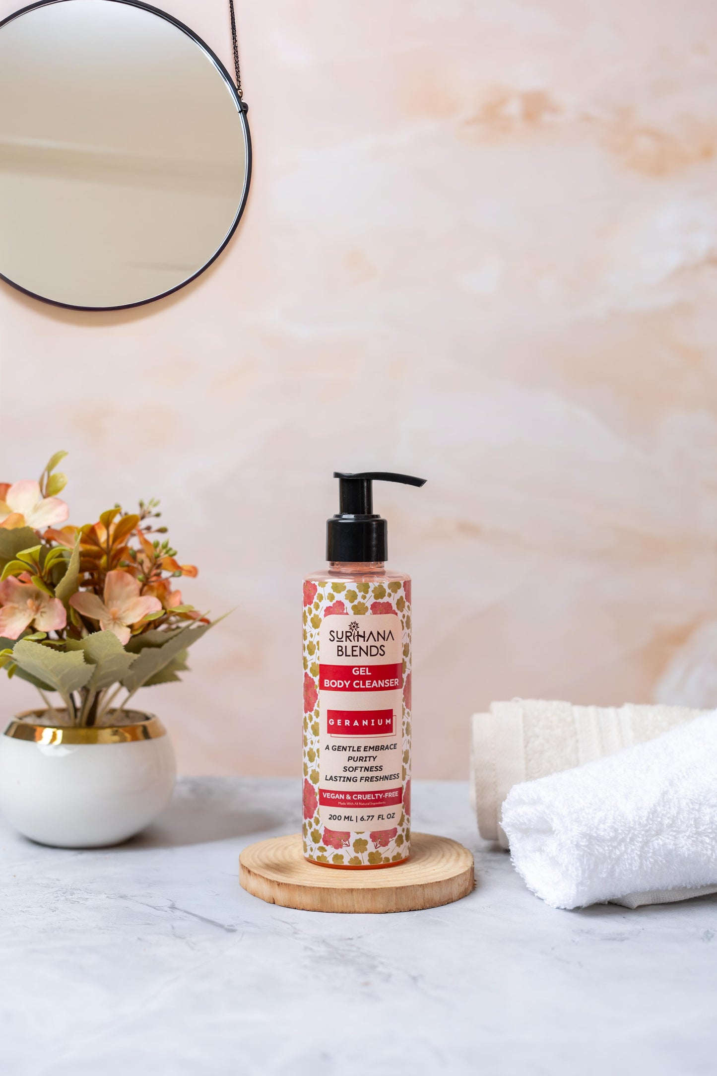 Geranium Gel Body Cleanser – Hydrating & Sulfate-Free, 200ml